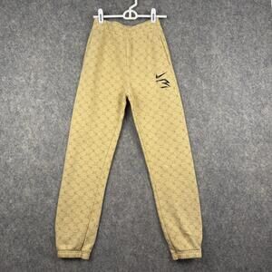 Nike 3Brand Jogger Sweatpants Metallic Gold Design Logo Size Large 12-13 Years